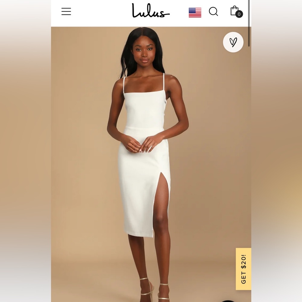 4th and reckless white midi dress